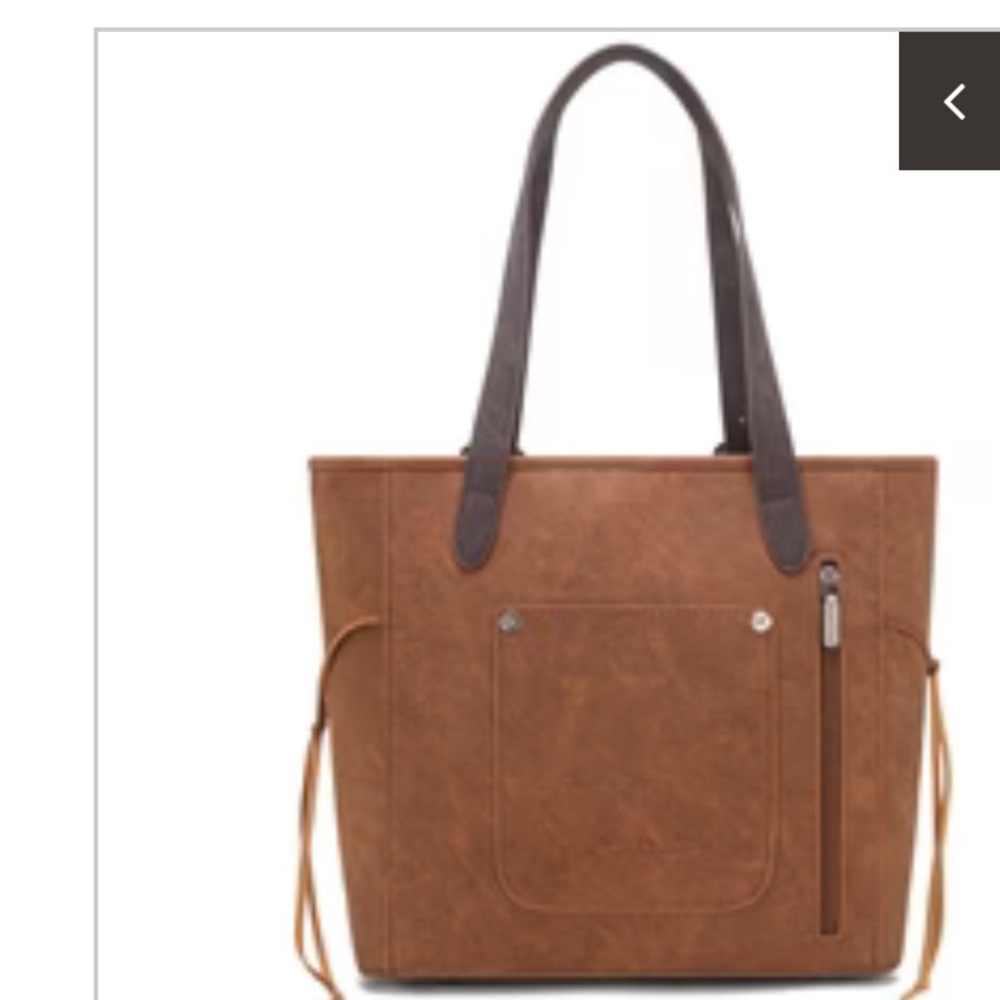 Montana West Tan and Blue Embroidered Tote - Picture 3 of 3